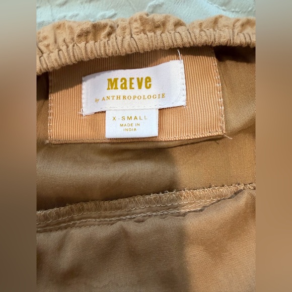 Anthropologie Maeve High-Low Strapless Gold Mustard Midi Dress XS - Picture 15 of 16